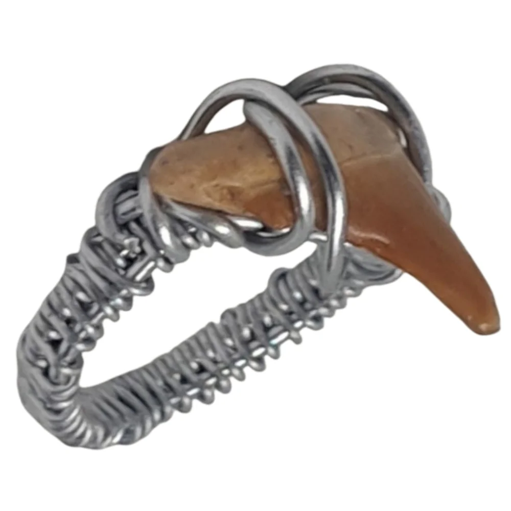 Shark Tooth Wire-Wrapped Ring | Size 7 | Silver Tone | NWOT